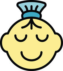 Smiling baby girl icon outline vector. Infant newborn. Health diaper color flat