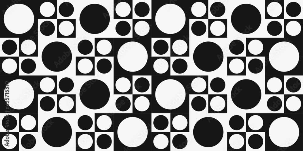 Poster checkerboard pattern of square shapes and circles on each of them. for pillow, cloth, background, pa
