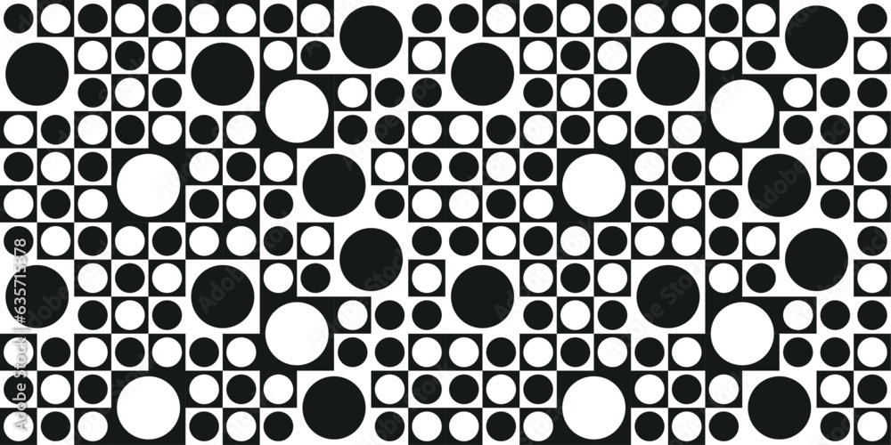 Leinwandbilder checkerboard pattern of square shapes and circles on each of them.