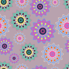 Cute seamless hand-drawn pattern vector background.Ethnic
