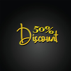 Discount offer 3d editable text style effect with black and golden.