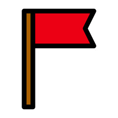 Fototapeta premium red flag flat icon 