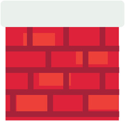 Chimney with Snow Isolated Icon