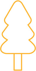 Christmas Tree Silhouette line Icon