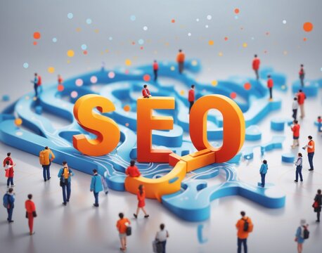 Creative SEO background, Website Search Optimization ,online marketing strategy