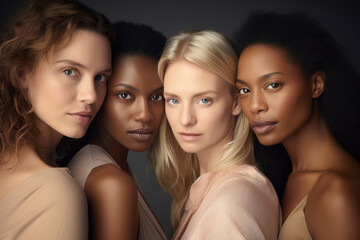 Obraz premium Portrait of diverse group Of beautiful women