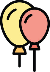 Chocolate festival balloon icon outline vector. Candy food. Cake donut color flat