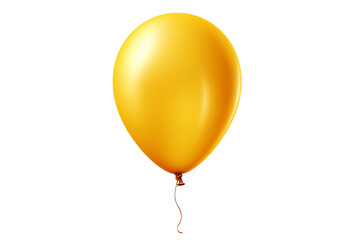 Yellow Balloon Isolated on Transparent Background Generative Ai