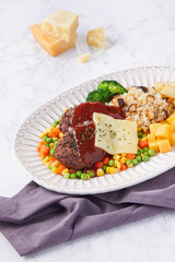 grilled meat with vegetables