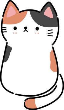 cat cartoon doodle flat design sticker decorating element