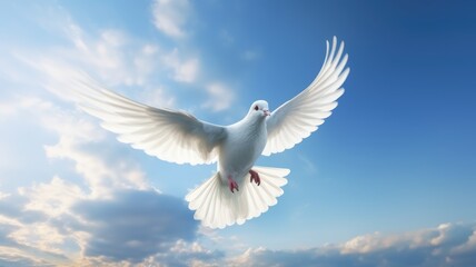 Obraz premium white dove in the sky