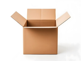 Empty Paper Box open on white background