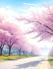 Beautiful cherry blossom trees_4, Generative AI