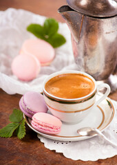 Macaroon on a wooden background
