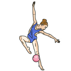Naklejka premium Gymnastic dancer in action