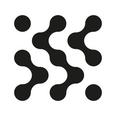 Abstract metaball vector icon. Connected dots sign