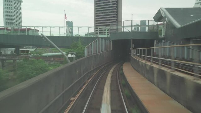 View from inside train of the LRT Kelana Jaya Line