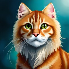 Fototapeta premium cat with green eyes