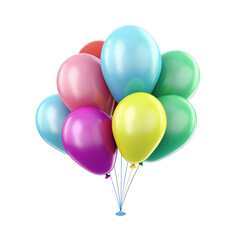 balloons flying isolated on white