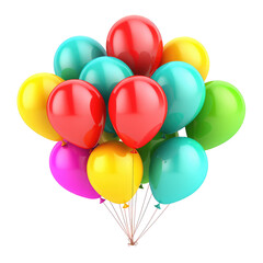 balloons flying isolated on white