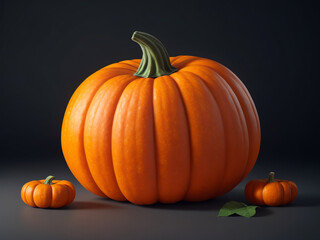 Fresh pumpkin isolated on black background