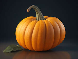 Fresh pumpkin isolated on black background