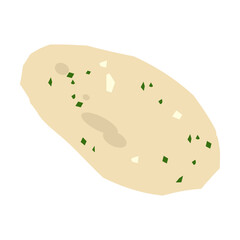 Naan bread flat illustration