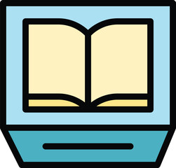 Artwork book icon outline vector. Museum art. Gallery painting color flat