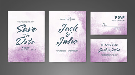 Wedding invitation with abstract watercolor background