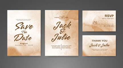 Wedding invitation with abstract watercolor background