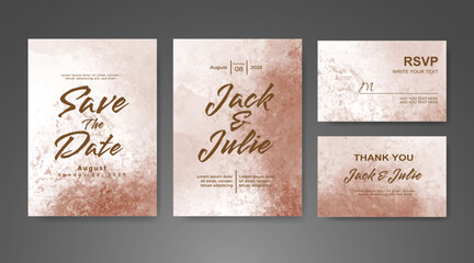 Wedding invitation with abstract watercolor background