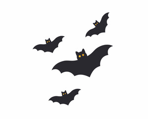 Halloween scary black bats icon
