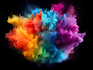 Fototapeta premium abstract powder splatted background.Colorfull powder explosion on black background. Colored cloud. Colorful dust explode