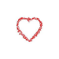  Heart with flowers frame isolated on white