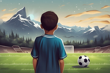 a child who wants to play soccer Generative AI