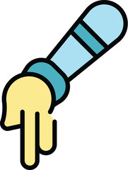 Art pencil icon outline vector. School painting. Room pallet color flat