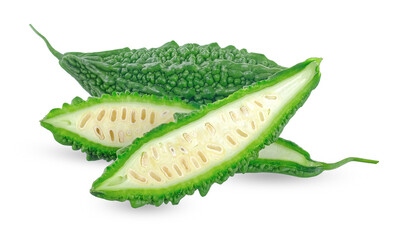Bitter gourd isolated on white background