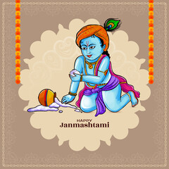 Happy janmashtami Indian cultural festival background