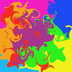 Abstract, color-painted images without exact shapes, multi-colored, pretty multi-colored painted together, are used to create background images.
