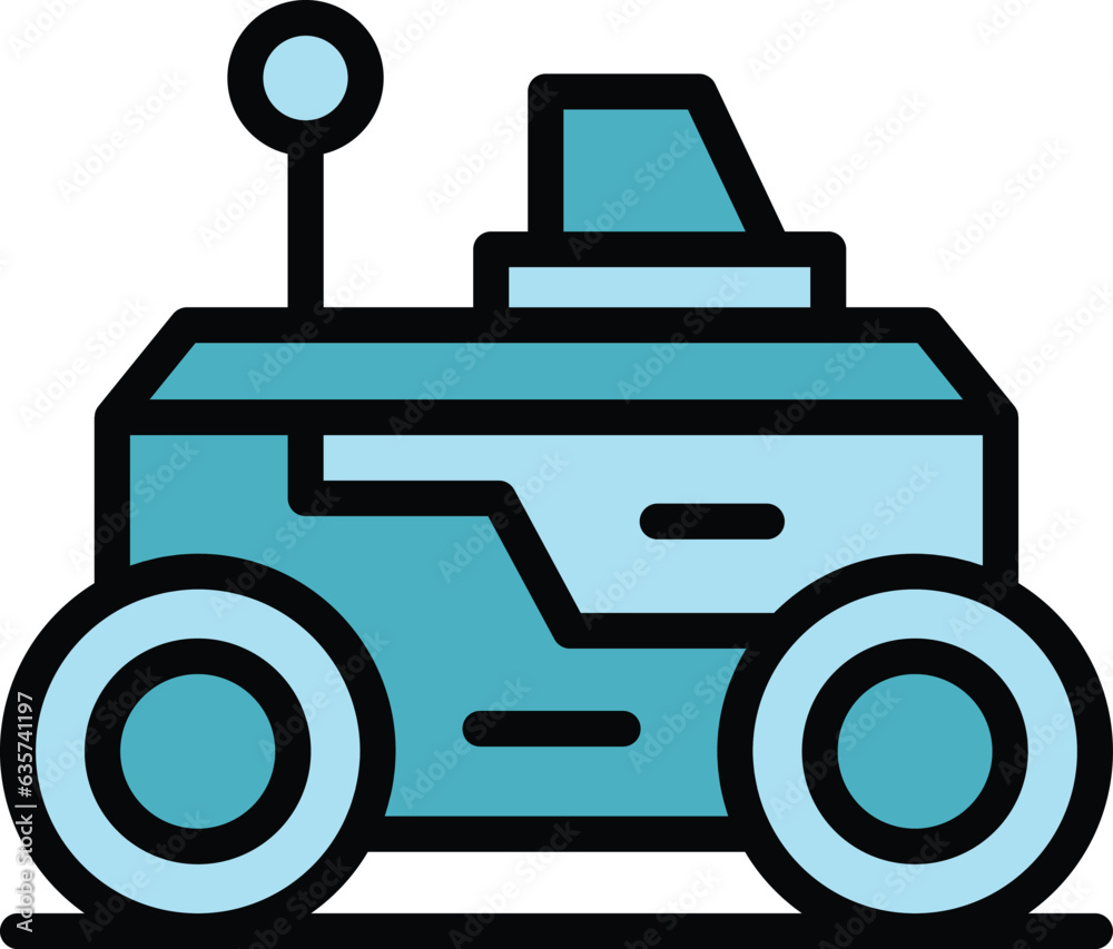 Wall mural car robot icon outline vector. future mascot. child ai color flat - Wall murals