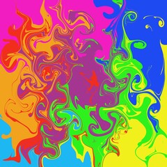 Abstract, color-painted images without exact shapes, multi-colored, pretty multi-colored painted together, are used to create background images.