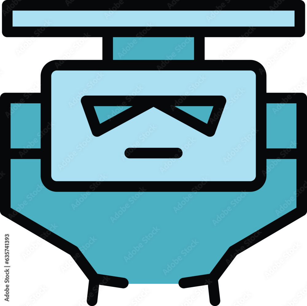 Canvas Prints wall robot icon outline vector. cute toy. android ai color flat - Canvas Prints