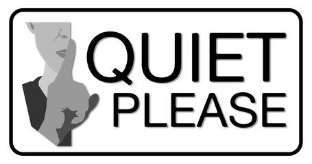 quiet please sign illustration - obrazy, fototapety, plakaty