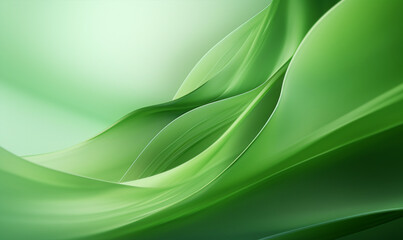 Green abstract wave gradient shapes. Dynamic abstract composition illustration. Design element for web banners, posters and flyer.