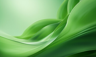 Green abstract wave gradient shapes. Dynamic abstract composition illustration. Design element for web banners, posters and flyer.