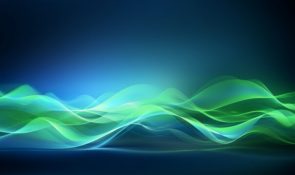 Green and blue abstract background with gradient shapes. Dynamic abstract composition illustration. Design element for web banners, posters and flyer.
