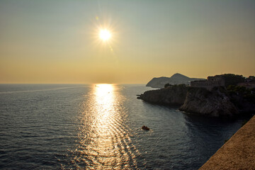 Sunset over the Adriatic Sea - A View from Dubrovnik Walls