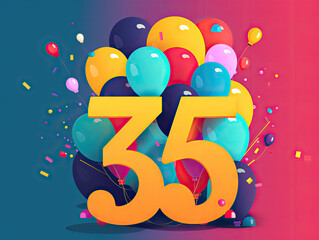 35 Reasons to Celebrate - Bright and Festive Party Illustration