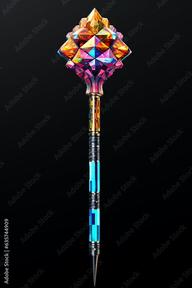 Poster a geometric-style queen's scepter crafted with precision and geometric detailing, symbolizing power 