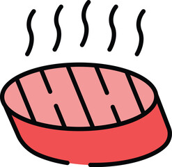 Hot bruschetta icon outline vector. Food starter. Italian buffet color flat